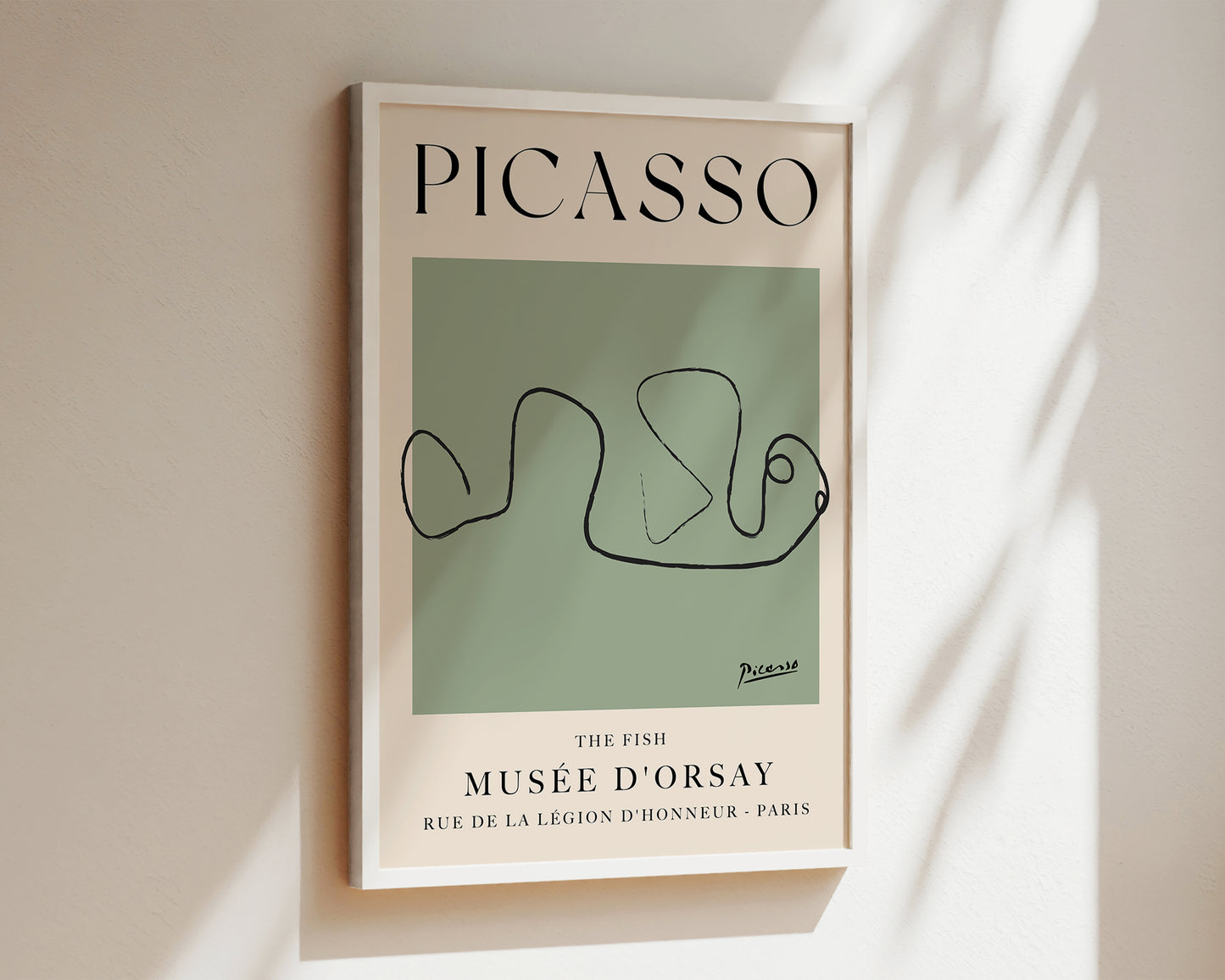 Picasso The Fish Art Wall Art Print In Green