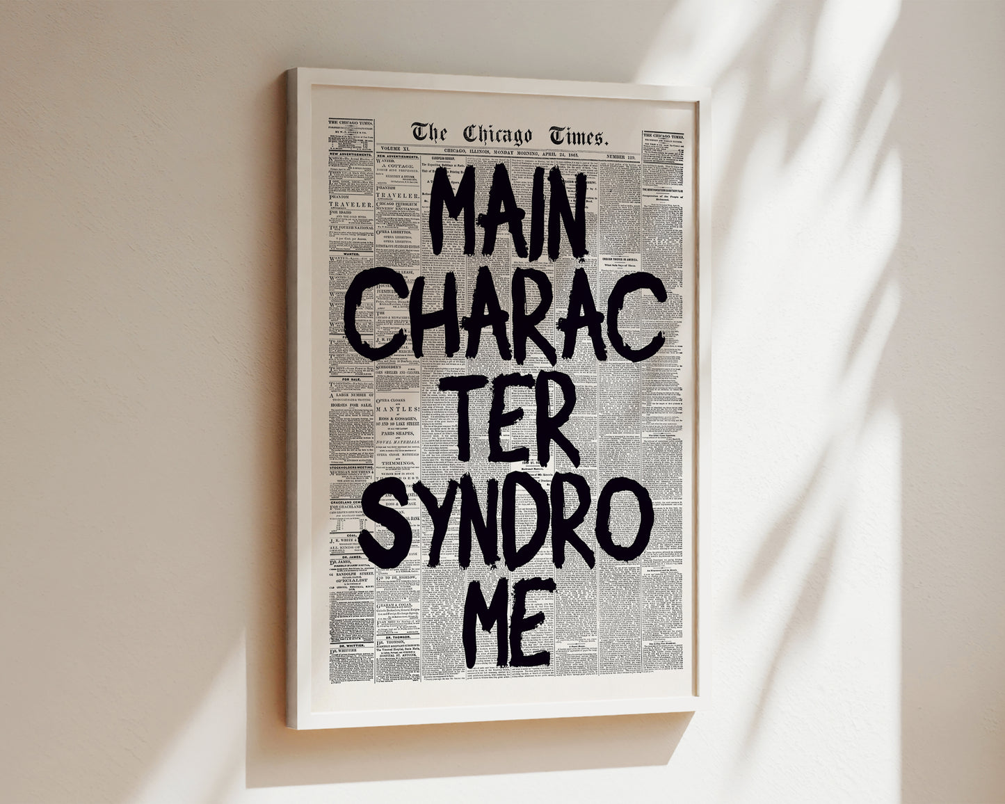 Main Character Syndrome Newspaper Wall Art Print