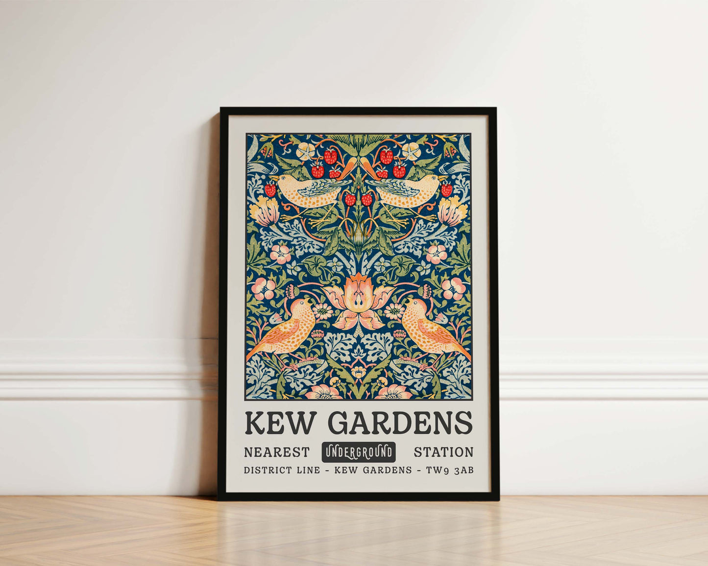 Kew Gardens Blue Tapestry Art Wall Art Print