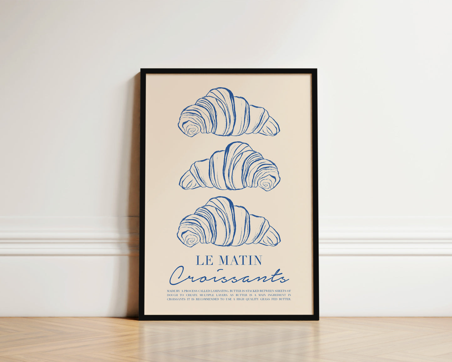 Le Matin Croissant In Blue Wall Art Print