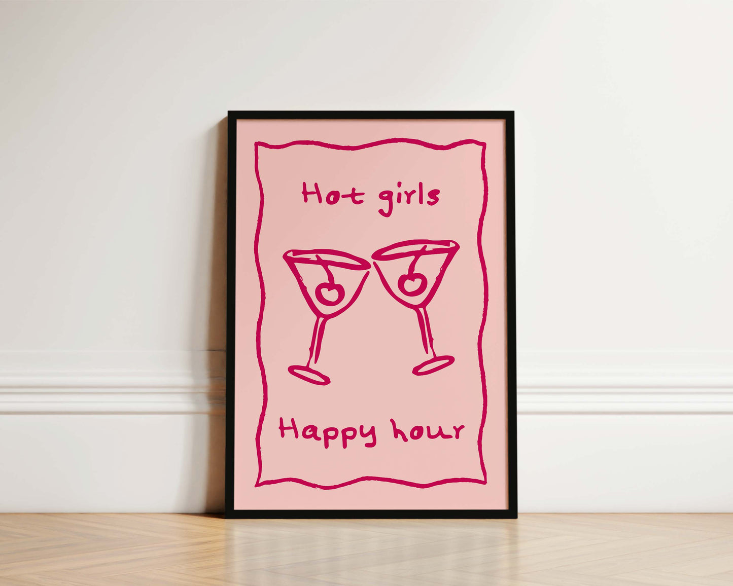 Hot Girls Happy Hour Wall Art Print