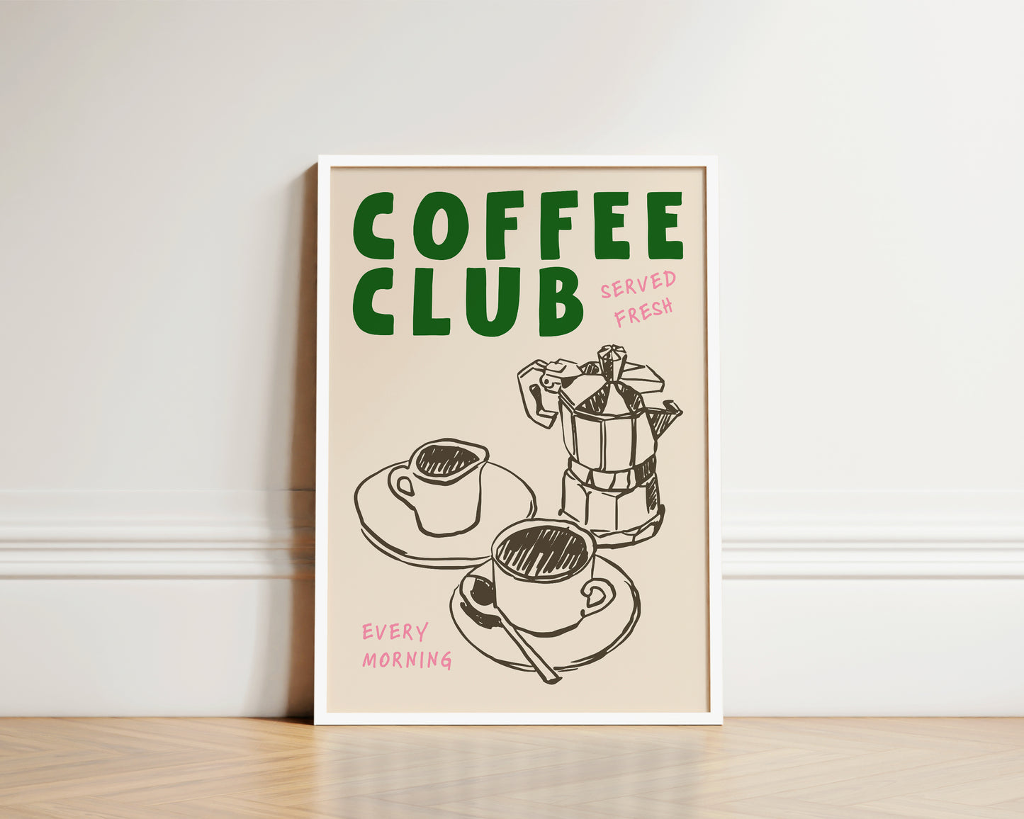 Coffee Club Green Print