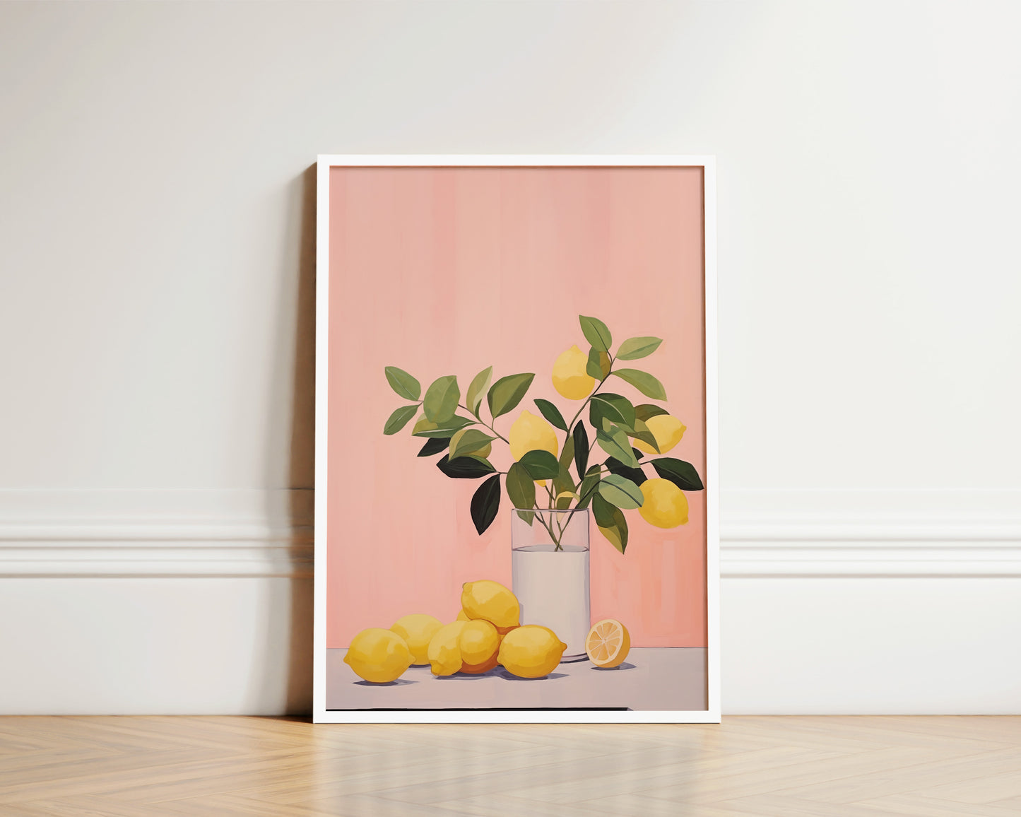 Pink Lemons Art Wall Art Print
