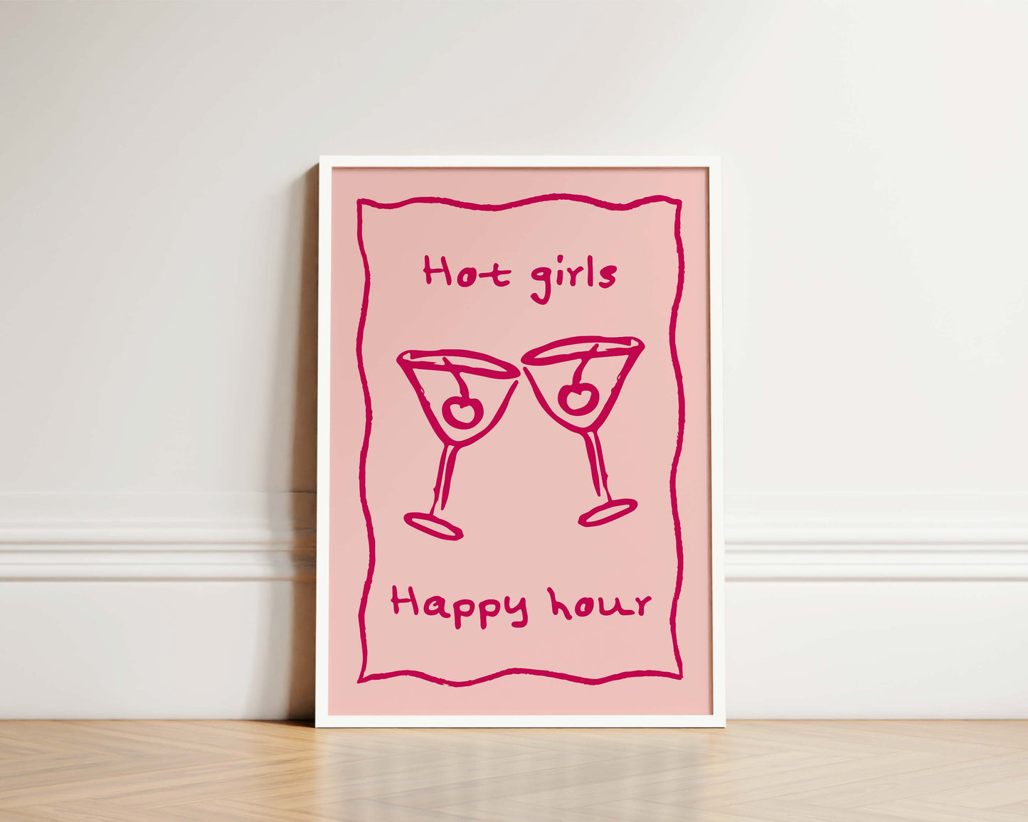 Hot Girls Happy Hour Wall Art Print