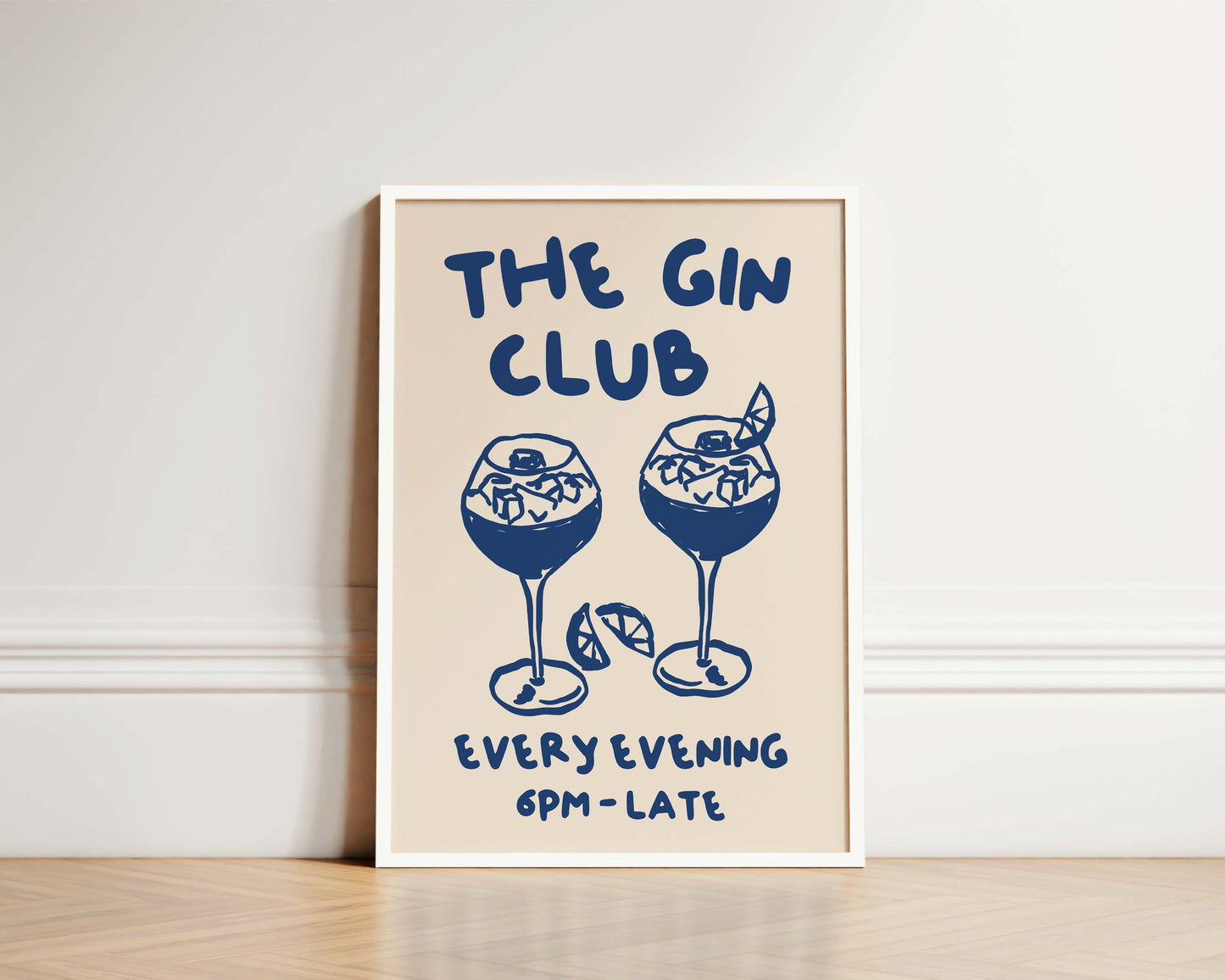 The Gin Club In Blue Wall Art Print
