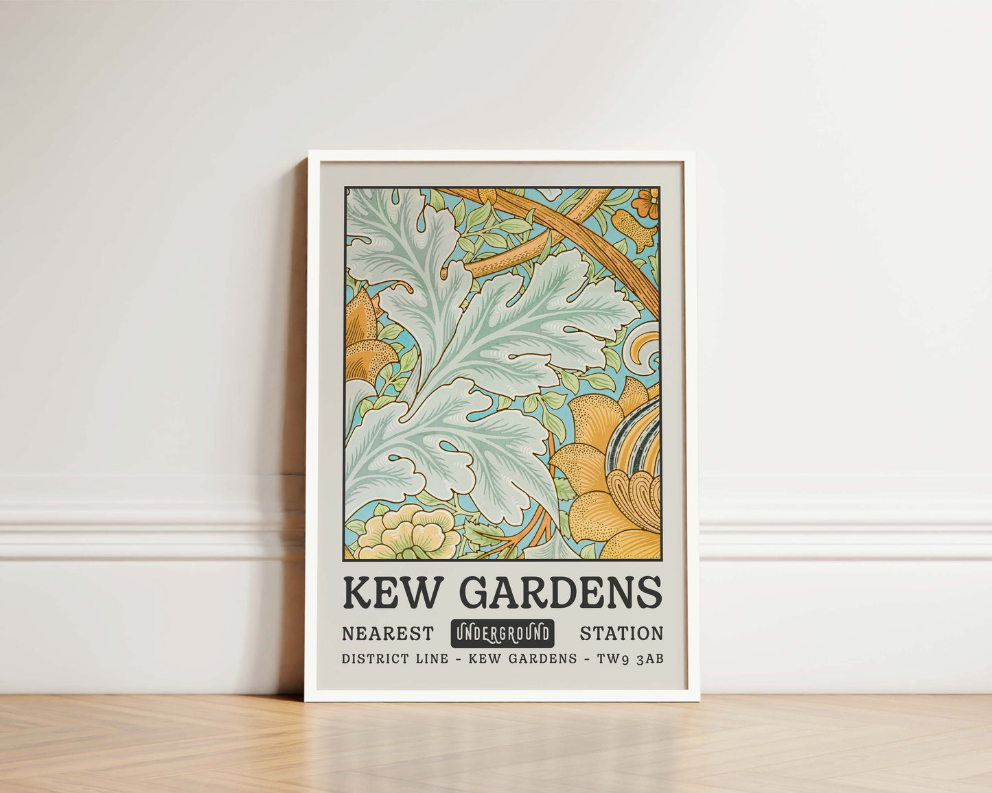 Kew Gardens Light Blue Tapestry Art Wall Art Print