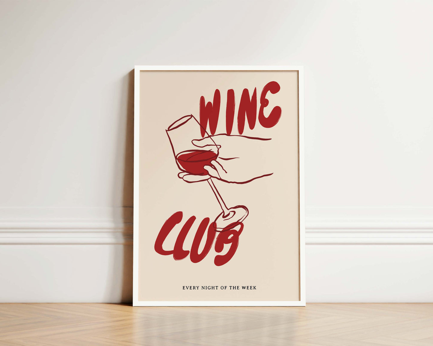 Red Wine Club Wall Art Print
