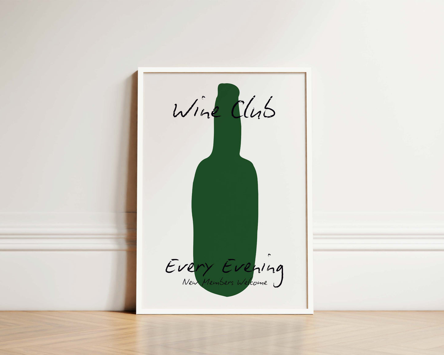 Wine Club Bottle Wall Art Print