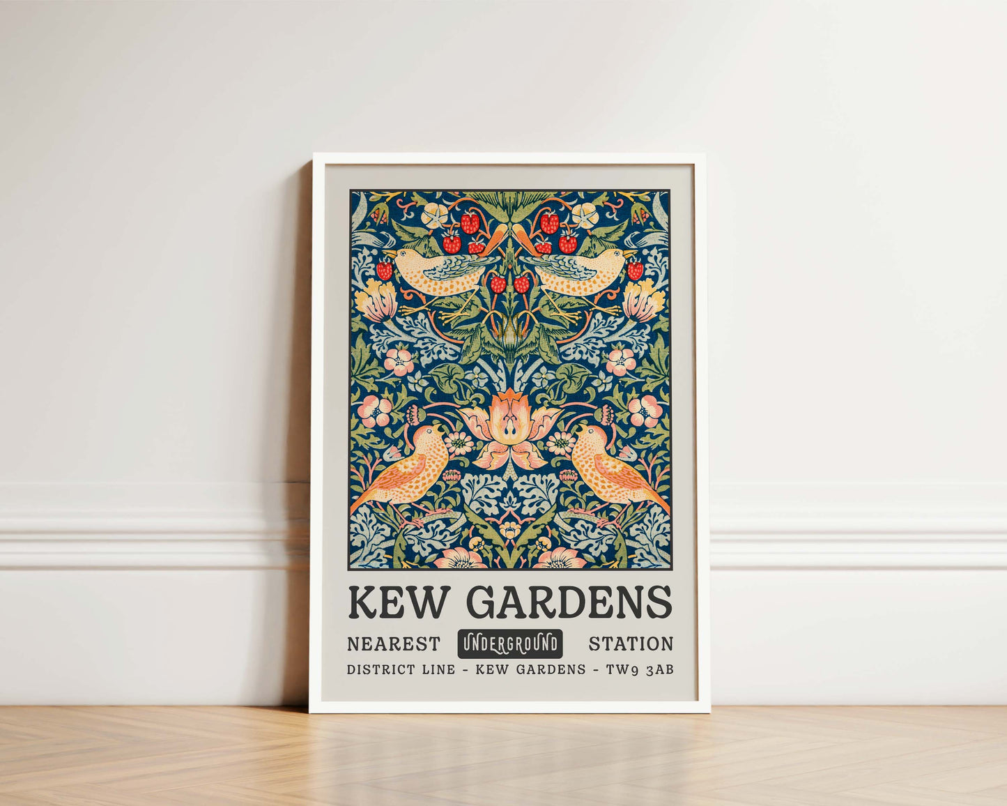 Kew Gardens Blue Tapestry Art Wall Art Print