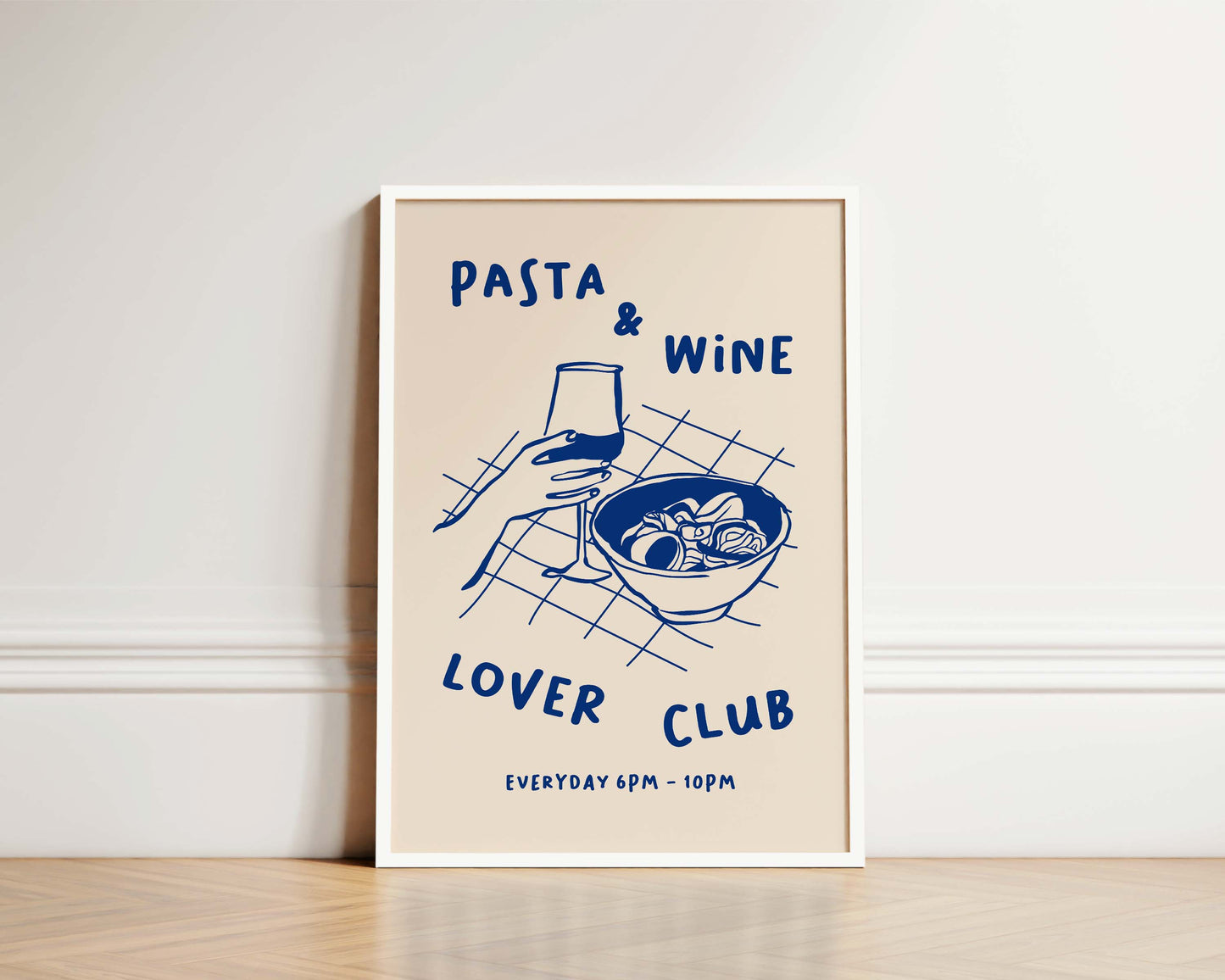 Pasta & Wine Lover Club Wall Art Print