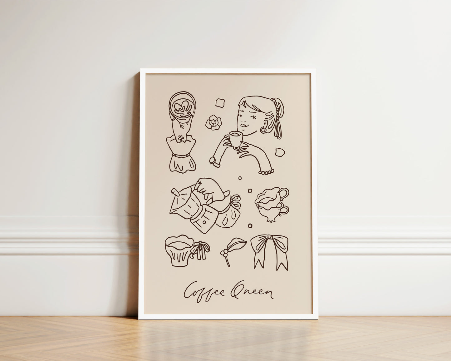 Coffee Queen Dainty Wall Art Print