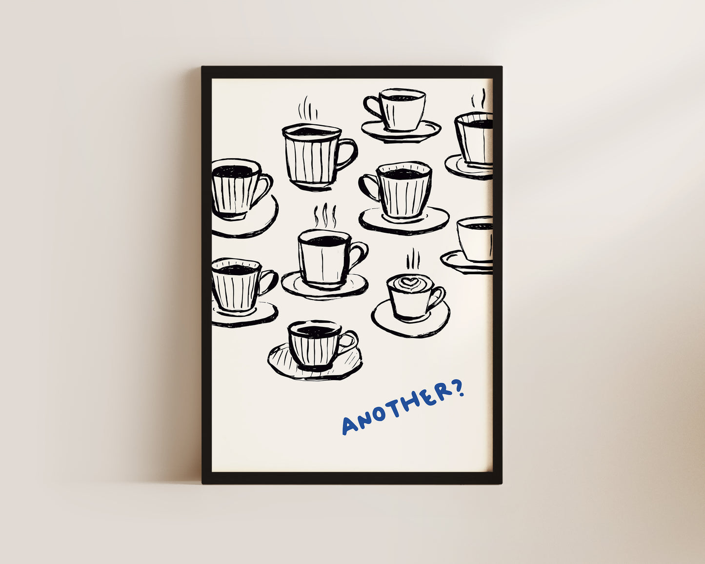 Another Coffee In Blue Wall Art Print