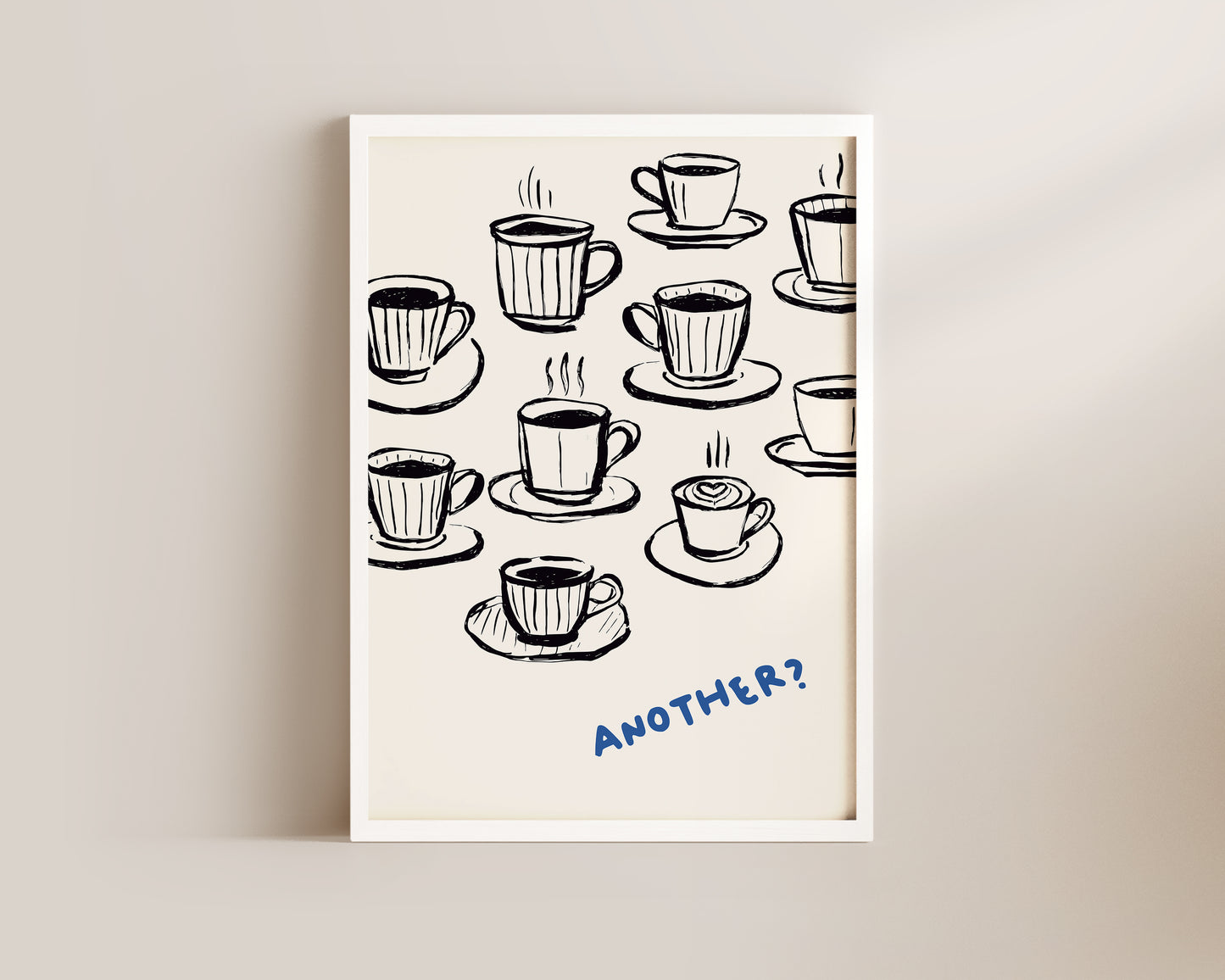 Another Coffee In Blue Wall Art Print