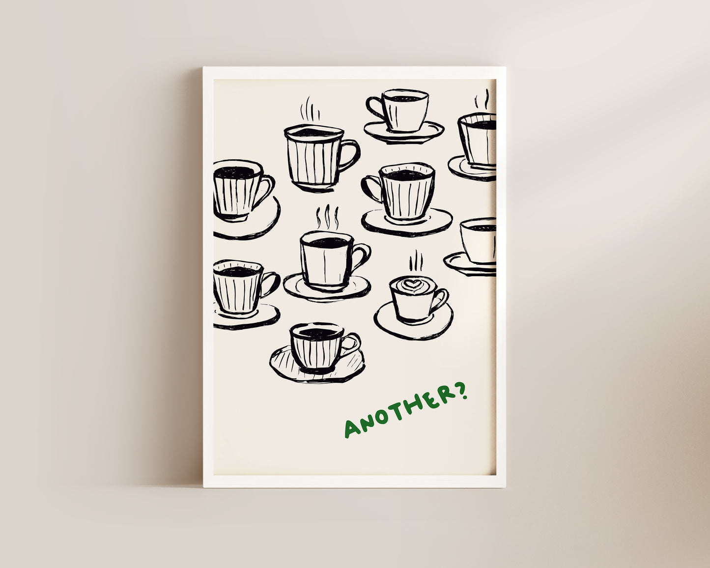 Another Coffee In Green Wall Art Print