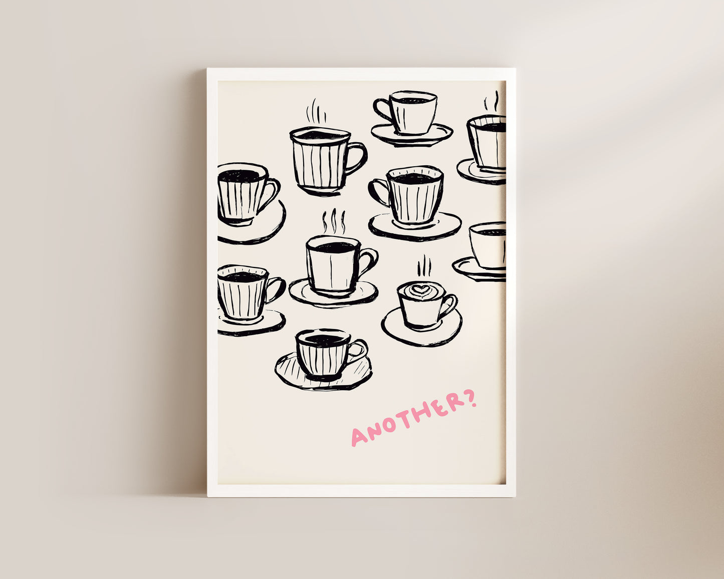 Another Coffee In Pink Wall Art Print