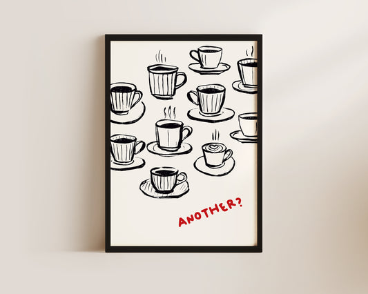 Another Coffee In Red Wall Art Print