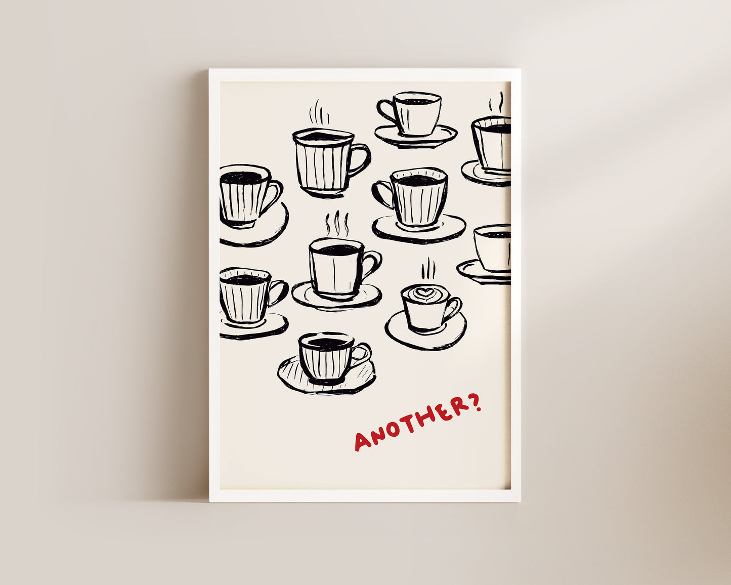 Another Coffee In Red Wall Art Print