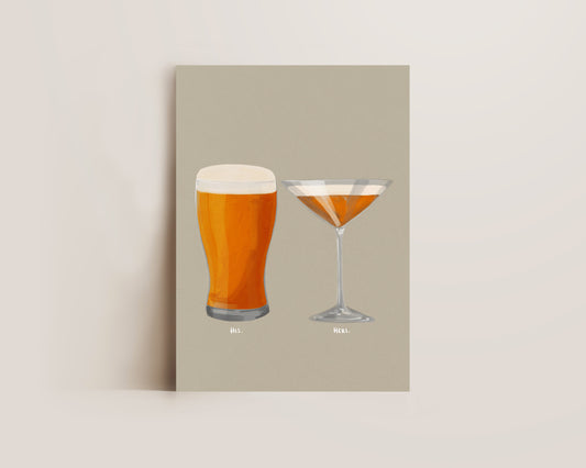 Beer & Pornstar Martini Couples Drink Print