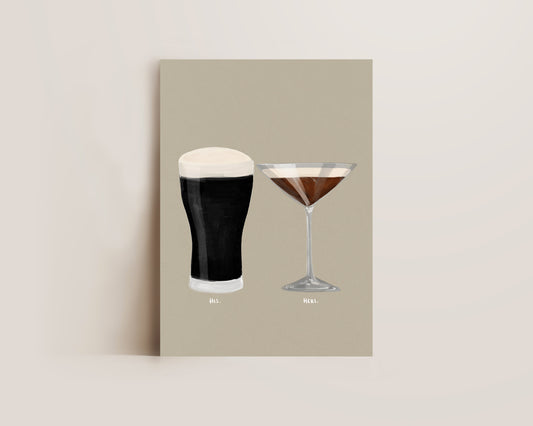 Black Stout & Espresso Martini Couples Drink Print