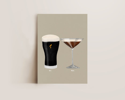 Black Stout & Espresso Martini Couples Drink Print