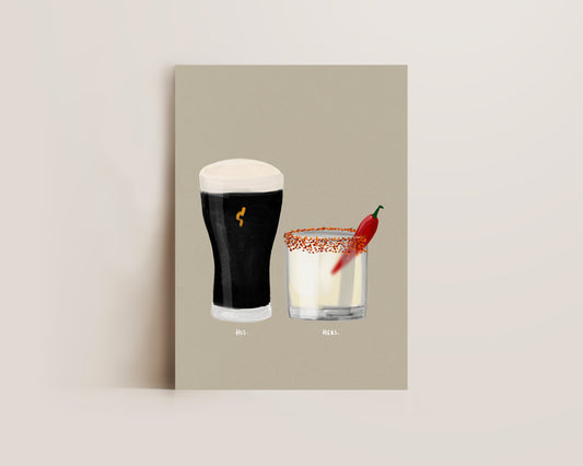 Black Stout & Spicy Margarita Couples Drink Print