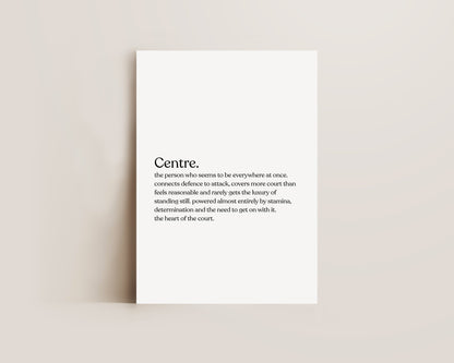 Centre Netball Definition Print