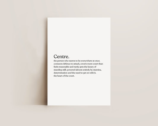 Centre Netball Definition Print