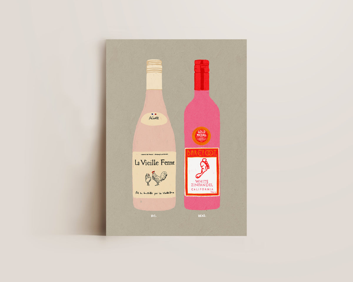 Chicken Wine & White Zinfandel Print