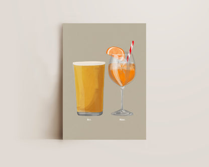 Cider & Aperol Spritz Couples Drink Print