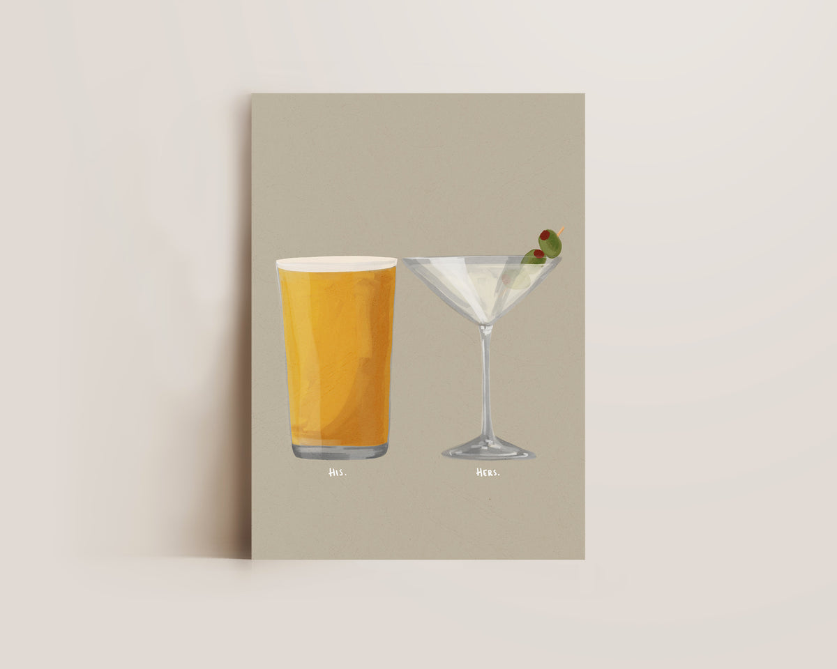 Cider & Dirty Martini Couples Drink Print
