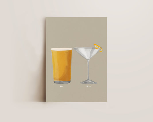Cider & Dry Martini Couples Drink Print