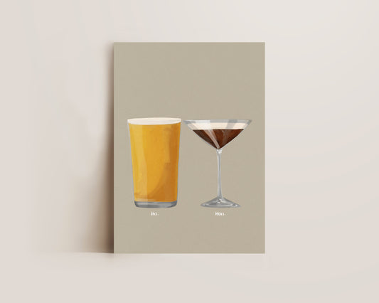 Cider & Espresso Martini Couples Drink Print
