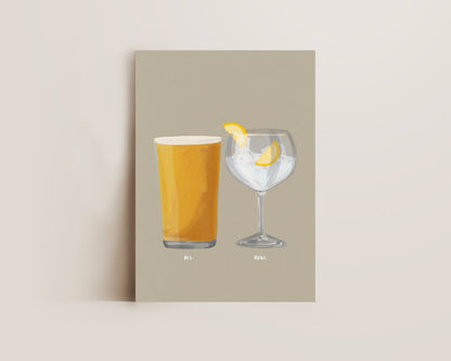 Cider & G&T Couples Drink Print
