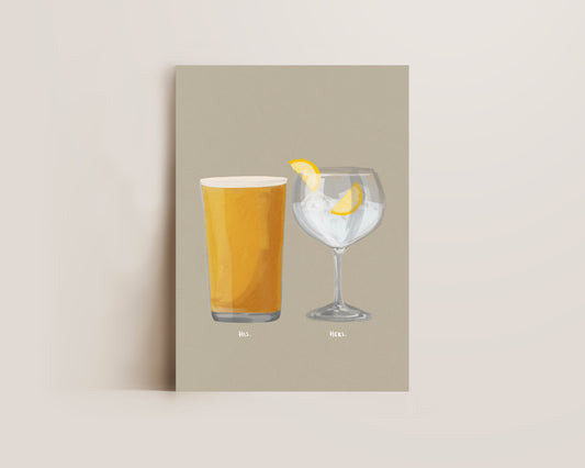 Cider & G&T Couples Drink Print