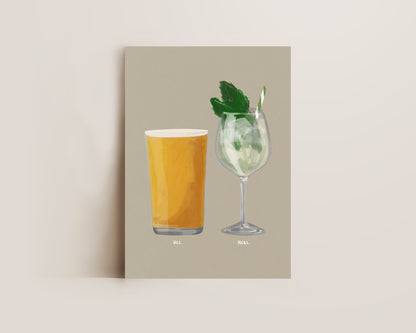 Cider & Hugo Spritz Couples Drink Print