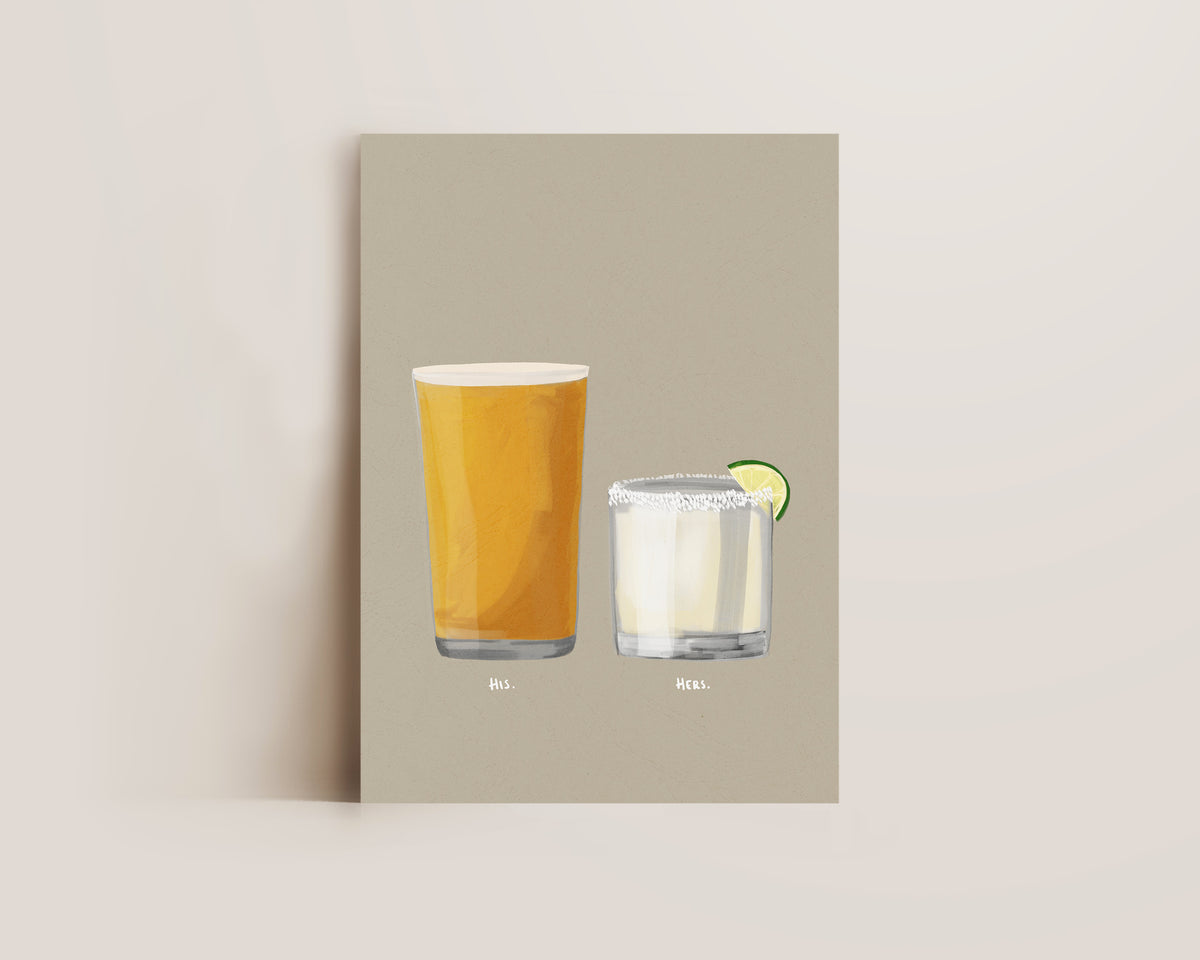Cider & Margarita Couples Drink Print