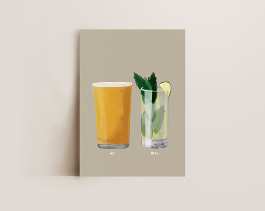 Cider & Mojito Couples Drink Print