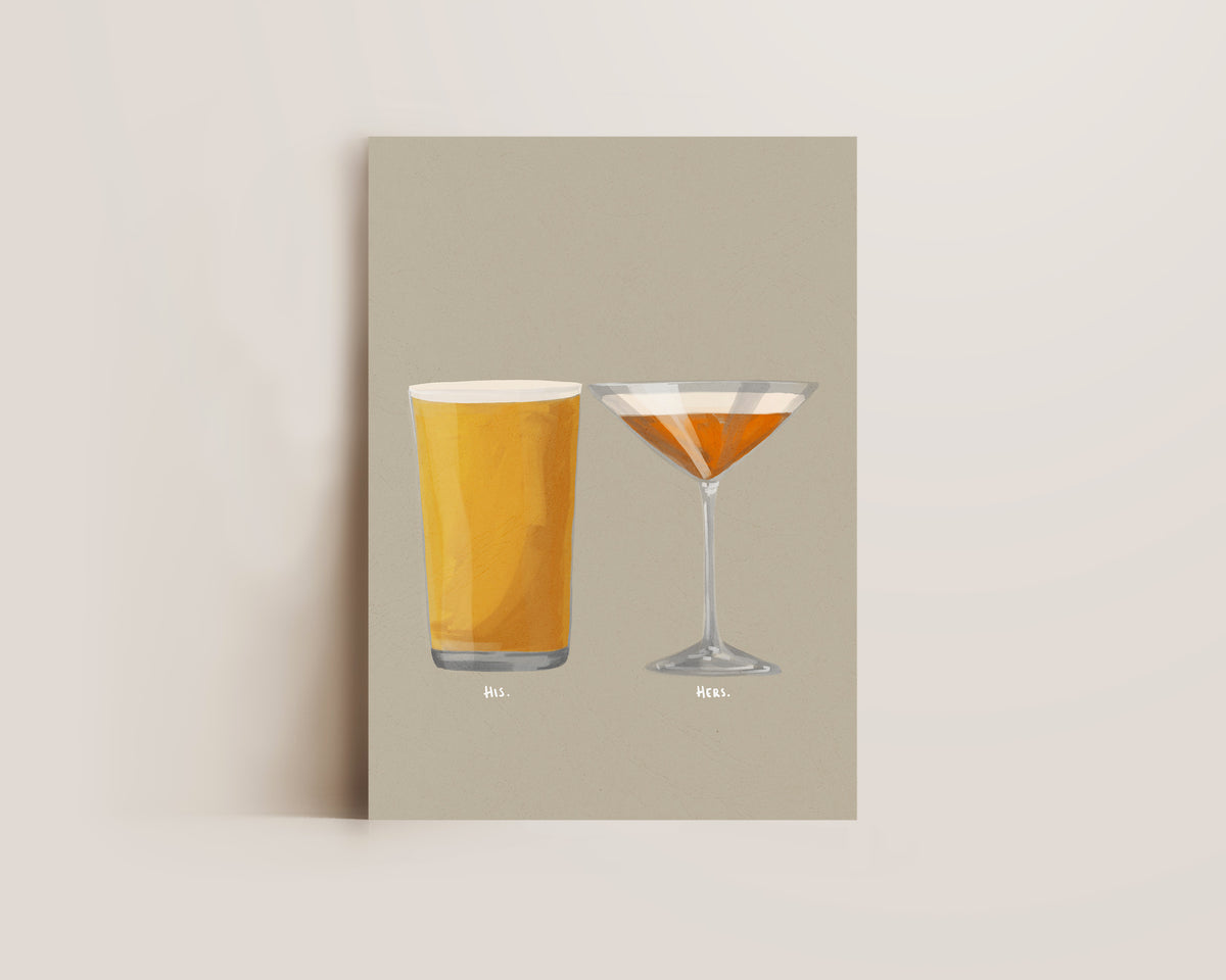 Cider & Pornstar Martini Couples Drink Print