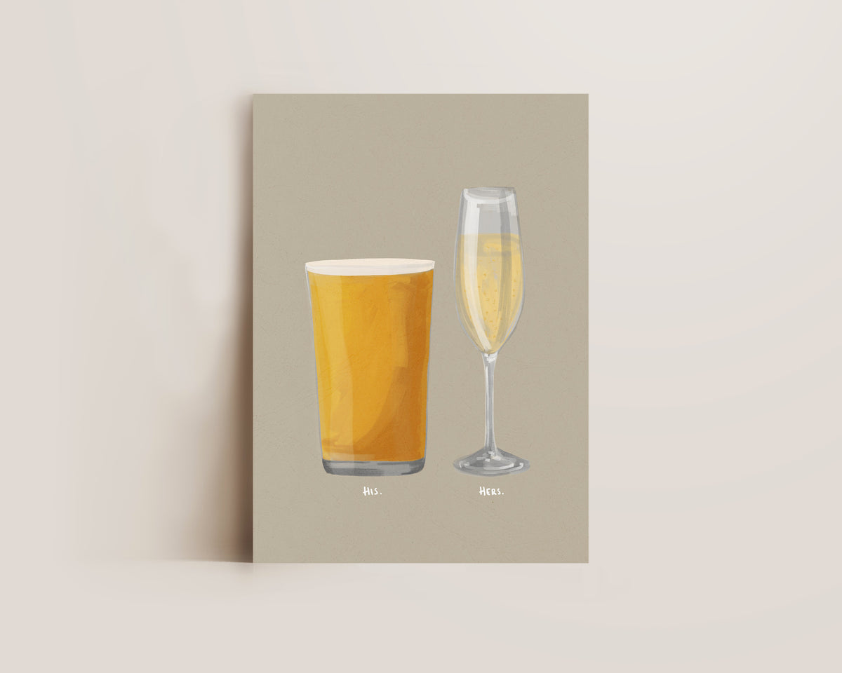 Cider & Prosecco Couples Drink Print