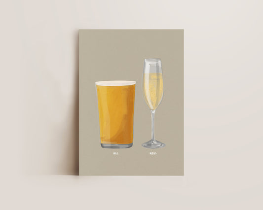 Cider & Prosecco Couples Drink Print