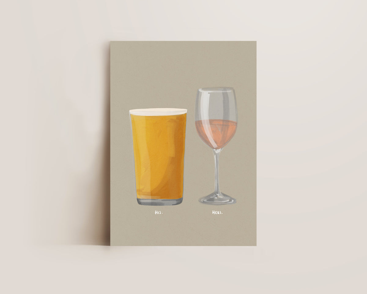 Cider & Rose Wine Couples Drink Print
