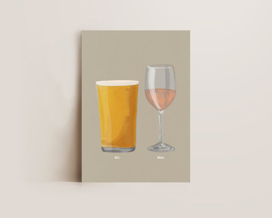 Cider & Rose Wine Couples Drink Print