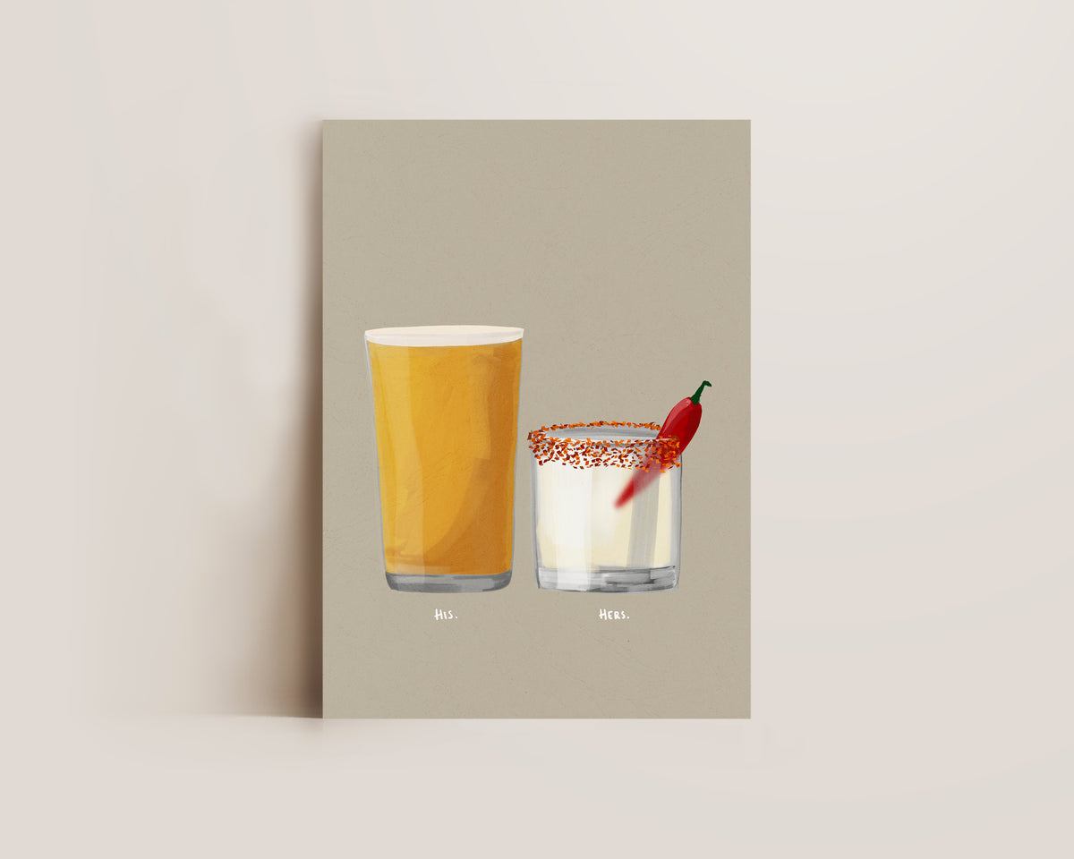 Cider & Spicy Margarita Couples Drink Print