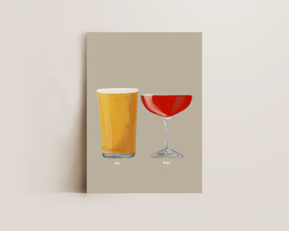 Cider & Strawberry Daiquiri Couples Drink Print