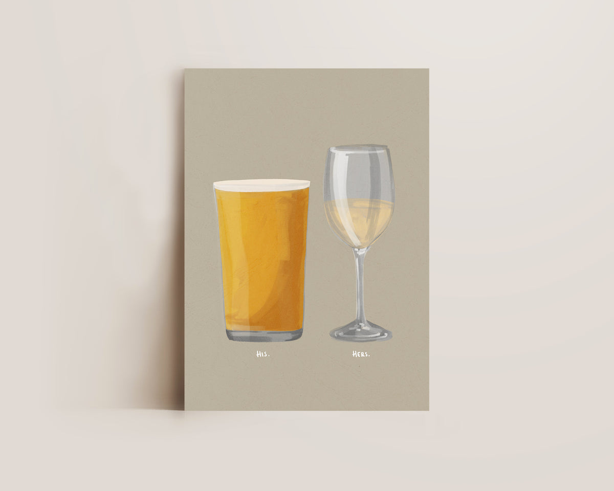 Cider & White Wine Couples Drink Print