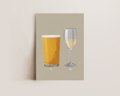 Cider & White Wine Couples Drink Print