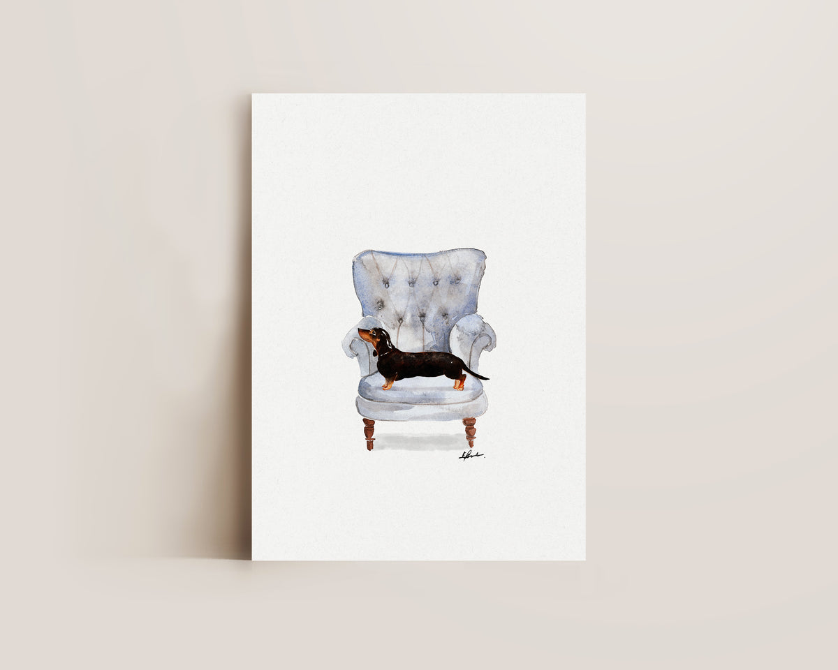 Dachshund in Chair Print