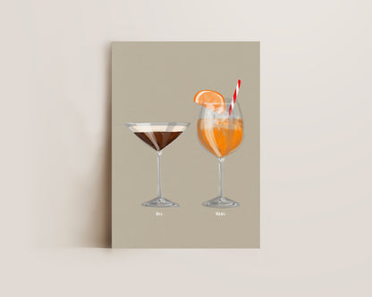 Espresso Martini & Aperol Spritz Couples Drink Print