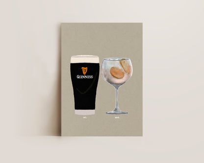 Guinness & Orange Gin Print
