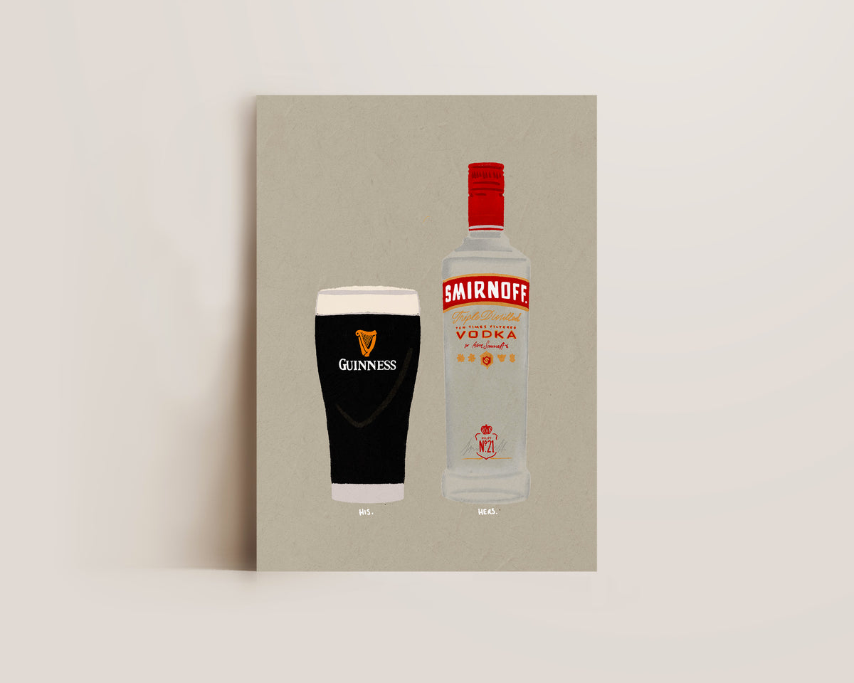 Guinness & Smirnoff Vodka Print